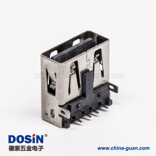 type-a usb母座彎式兩腳插板帶定位柱接板 type-a usb母座彎式兩腳插板帶定位柱接板