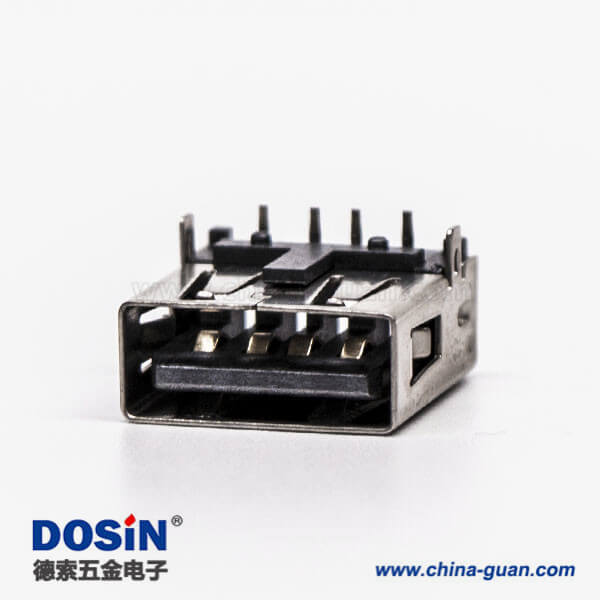 type-a usb母座彎式兩腳插板帶定位柱接板 type-a usb母座彎式兩腳插板帶定位柱接板