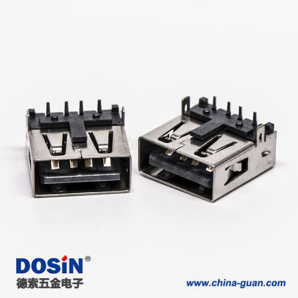 type-a usb母座彎式兩腳插板帶定位柱接板 type-a usb母座彎式兩腳插板帶定位柱接板