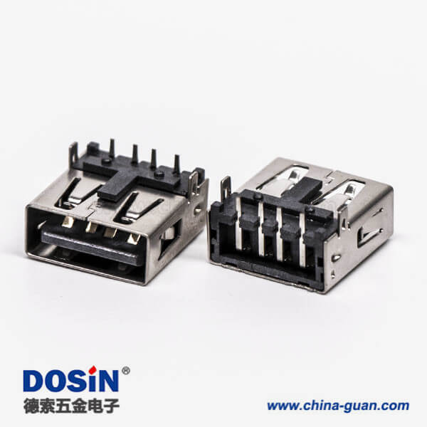 type-a usb母座彎式兩腳插板帶定位柱接板 type-a usb母座彎式兩腳插板帶定位柱接板