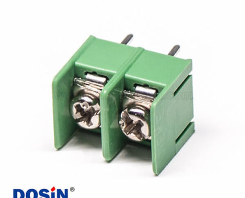 柵欄式端子2芯綠色連接器插PCB板