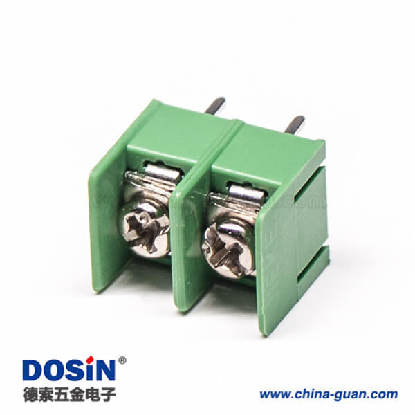 柵欄式端子2芯綠色連接器插PCB板
