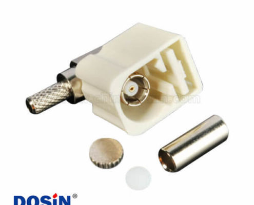 Fakra壓接彎式白色B型焊接接線RG174 RG316連接器