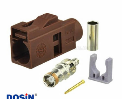 Fakra 高頻連接器F型母頭棕色壓接接線RG316 RG174汽車(chē)電視用連接器