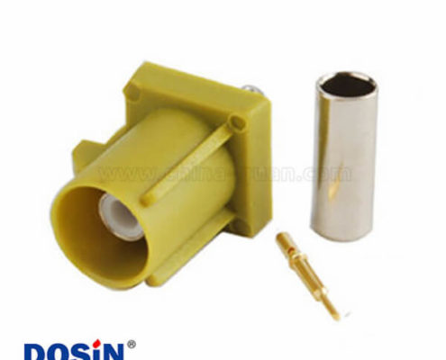 Fakra連接頭直式K型咖喱色公頭汽車天狼星XM收音機(jī)用連接器焊接接線RG316 RG174