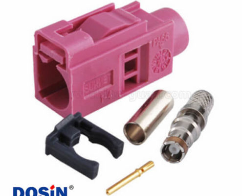 Fakra連接器母頭H型壓接焊接接線RG58 LMR-195 RG400 RG142連接器