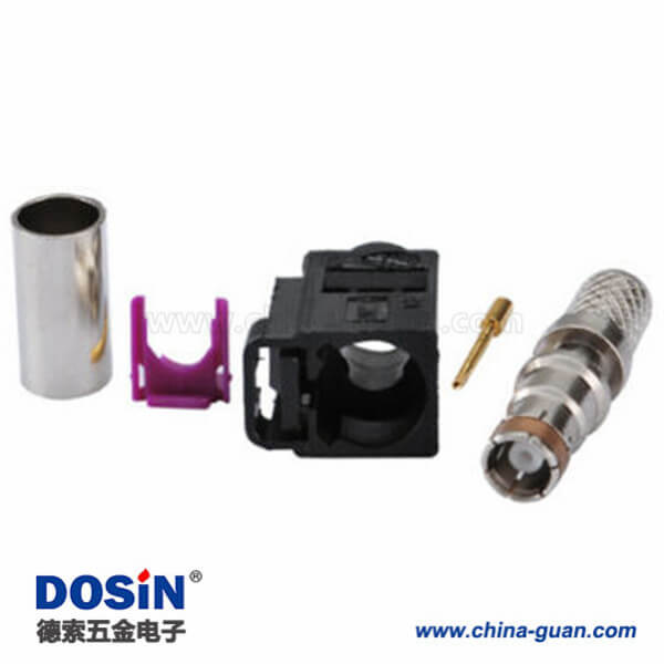 汽車Fakra母頭A型壓接焊接接線RG58 LMR-195 RG400 RG142連接器