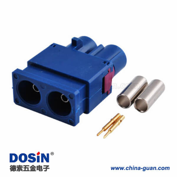 Fakra Z公接頭雙頭藍(lán)色焊接接線RG316 RG174汽車GPS天線用連接器