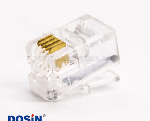 4芯線rj11水晶頭4p4c直式透明網(wǎng)線接口不帶屏蔽