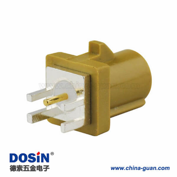 Fakra轉(zhuǎn)接頭K型公頭卡板式PCB板安裝咖喱色/1027收音機(jī)用連接器