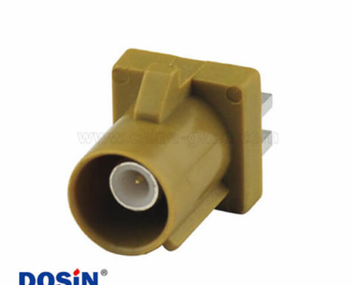 Fakra轉(zhuǎn)接頭K型公頭卡板式PCB板安裝咖喱色/1027收音機用連接器