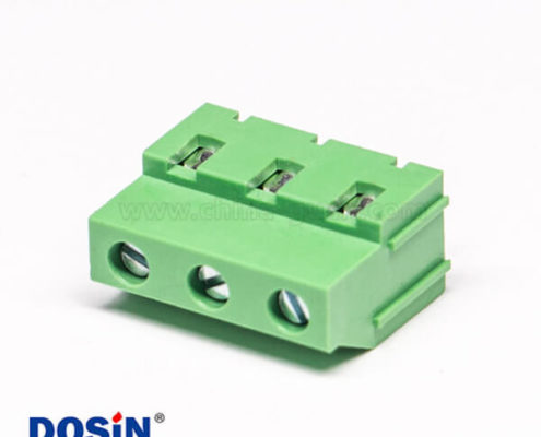 螺釘式多級接線端子3芯直式穿孔式接PCB板綠色