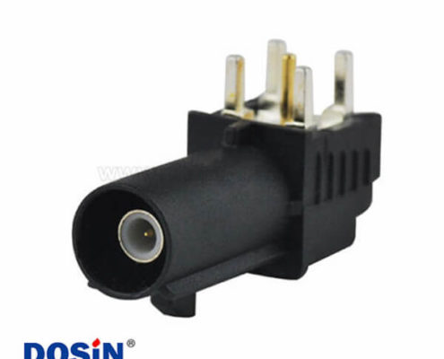 Fakra連接器PCB板安裝A型彎式公頭RF系列黑色衛(wèi)星收音機(jī)WIFI用連接器