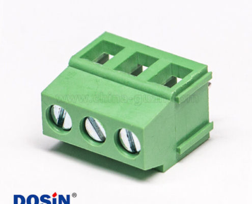 螺釘式接線端子排直式3芯接PCB板連接器綠色