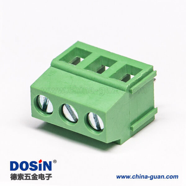 螺釘式接線端子排直式3芯接PCB板連接器綠色