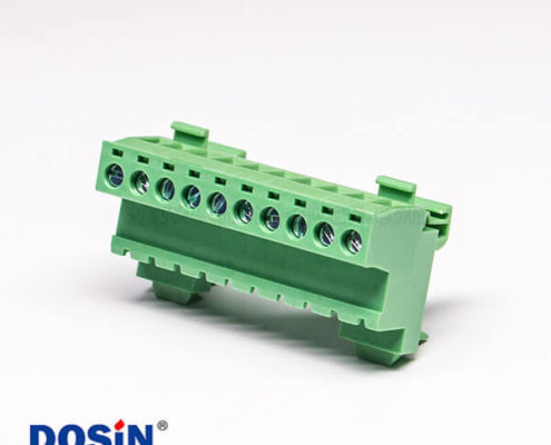 螺釘式接線端子排面板安裝穿孔式10芯綠色端子座