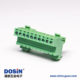螺釘式接線端子排面板安裝穿孔式10芯綠色端子座