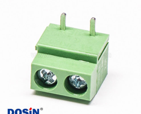 螺釘式PCB接線端子2芯彎式綠色接PCB板穿孔式