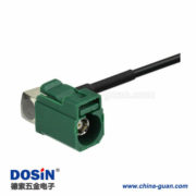 汽車天線線束Fakra E型母頭轉(zhuǎn)RCA母頭彎式視頻連接器接線1米