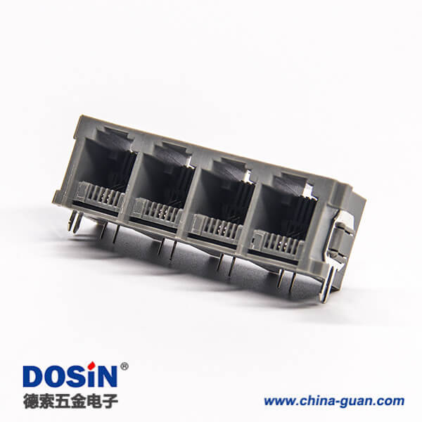 rj11連接器1x4單排6P2C彎式插PCB板非屏蔽