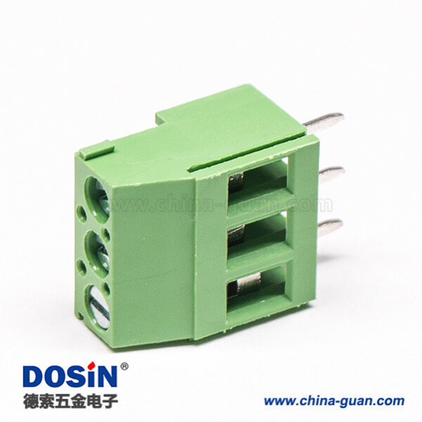 螺釘式端子3芯綠色直式穿孔式插PCB板端子接接線 螺釘式端子3芯綠色直式穿孔式插PCB板端子接接線