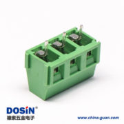 螺釘式PCB接線端子3芯綠色直式接PCB板綠色連接器