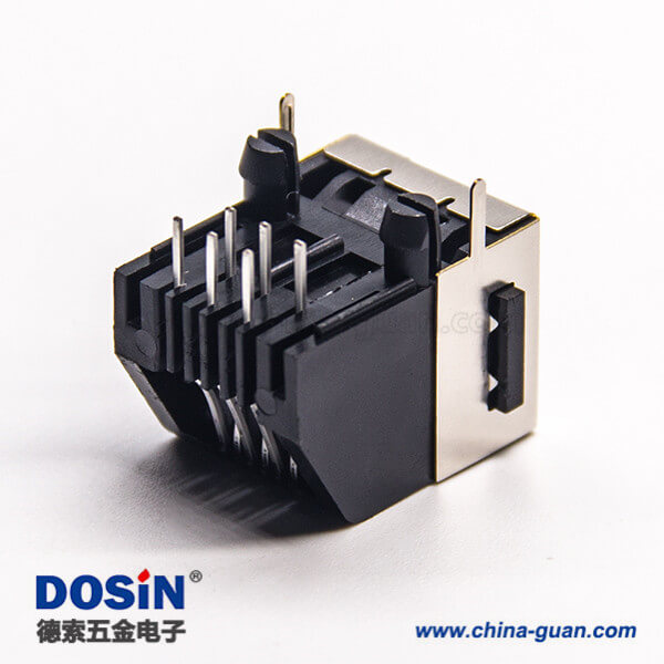 屏蔽rj11信息模塊連接器6p6c彎式母座插PCB板 屏蔽rj11信息模塊連接器6p6c彎式母座插PCB板