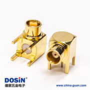 mcx同軸連接器90度彎式母頭插板式接PCB板鍍金