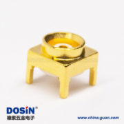 mcx系列射頻同軸連接器母頭直式鍍金穿孔式接PCB板