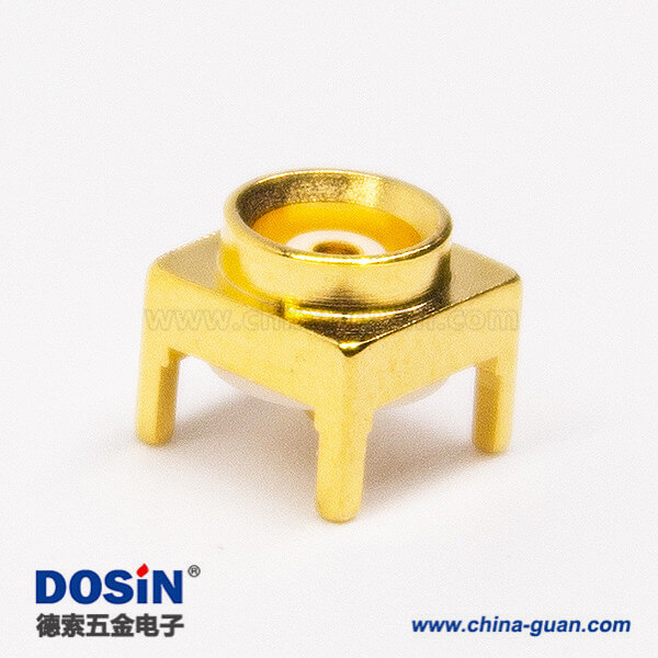 mcx系列射頻同軸連接器母頭直式鍍金穿孔式接PCB板