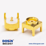 mcx系列射頻同軸連接器母頭直式鍍金穿孔式接PCB板