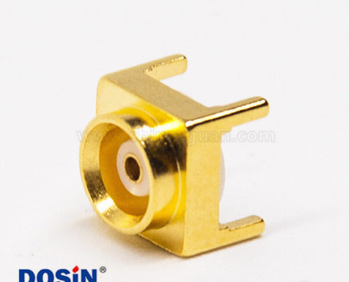 mcx系列射頻同軸連接器母頭直式鍍金穿孔式接PCB板