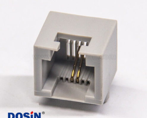 rj11連接器6p2c彎式全塑插pcb板網(wǎng)絡(luò)模塊化連接器