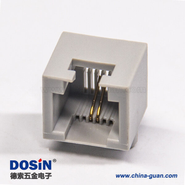 rj11連接器6p2c彎式全塑插pcb板網(wǎng)絡(luò)模塊化連接器