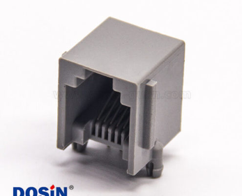 rj12端口彎式全塑不帶屏蔽網(wǎng)絡(luò)端口插PCB板