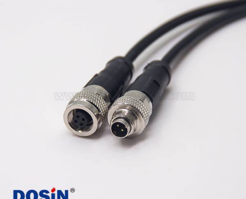 4芯電纜連接器直式公轉(zhuǎn)母組裝電纜接頭