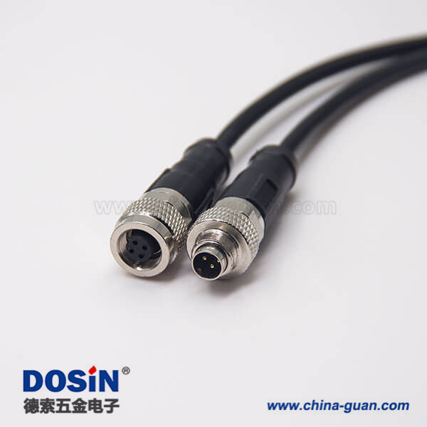 4芯電纜連接器直式公轉(zhuǎn)母組裝電纜接頭