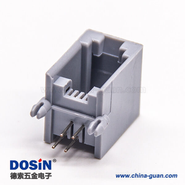 4p4c接口90度非屏蔽模塊化RJ9插座彎式插板