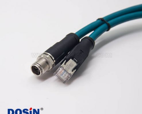 m12 8芯 X型轉(zhuǎn)rj45電纜m12直式公頭轉(zhuǎn)rj45直式水晶頭