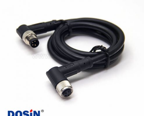 4芯工業(yè)防水插頭90度彎式公轉母電纜