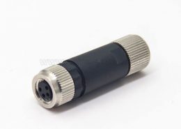 標(biāo)準(zhǔn)m8航空頭4芯直式母頭組裝式鎖接帶屏蔽