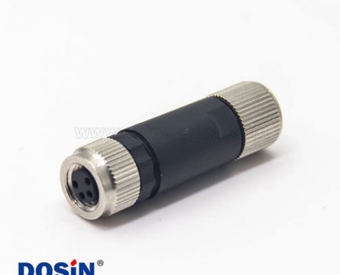 標準m8航空頭4芯直式母頭組裝式鎖接帶屏蔽