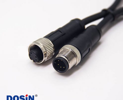 m12 6芯電纜插頭180度注塑線纜