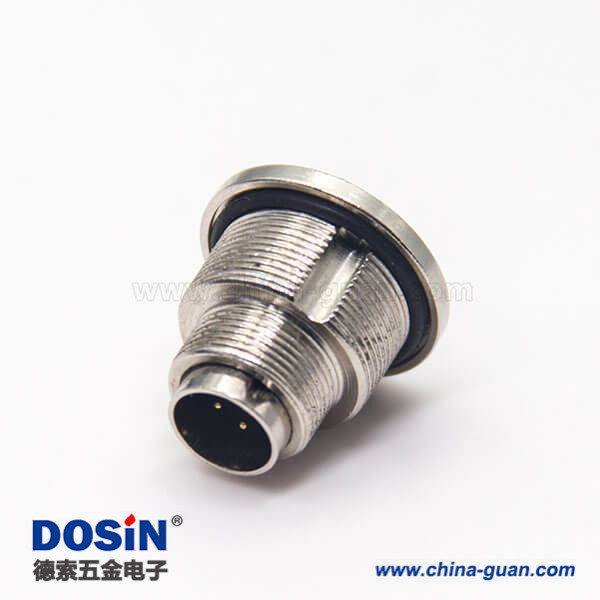 防水焊線式連接器M9公頭直式焊線前鎖穿墻