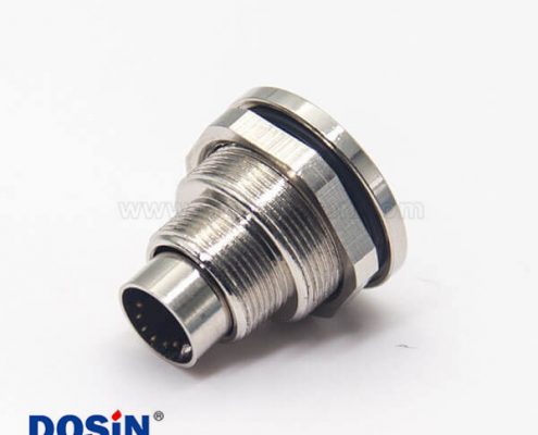 焊線式插座M9直式公頭前鎖穿墻焊線接面板接線