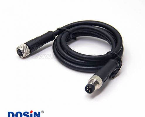 m8傳感器電纜4芯180度公轉母不帶屏蔽