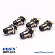 m8 3芯直式母頭防水板端插座前鎖板焊線 m8 3芯直式母頭防水板端插座前鎖板焊線