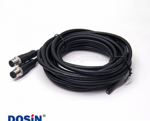 m12電纜插頭雙邊直式8芯注塑線A型公頭