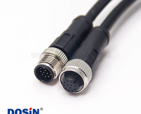 m12電纜接頭A型180度公轉(zhuǎn)母12芯傳感器