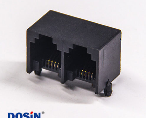 rj9接口模塊化網(wǎng)絡(luò)座子4p4c雙端口彎角直插式非屏蔽插座